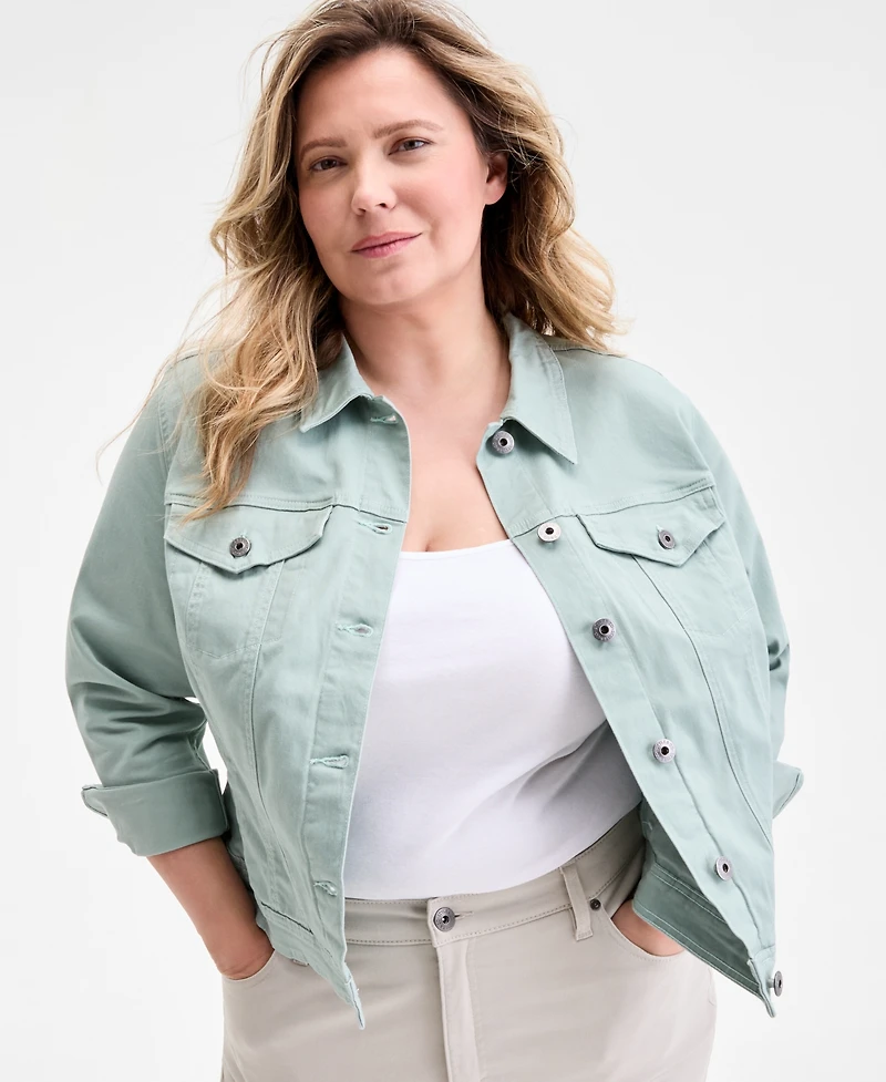 Style & Co Plus Size Denim Jacket, Created for Macy's