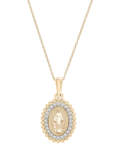 Diamond Blessed Mother Pendant 18" Necklace (1/10 ct. t.w.) in 10k Gold, Exclusively at Macy's