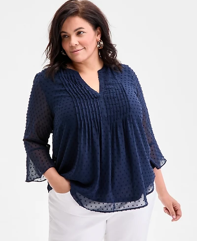 Style & Co Plus Pintuck Blouse, Exclusively at Macy's