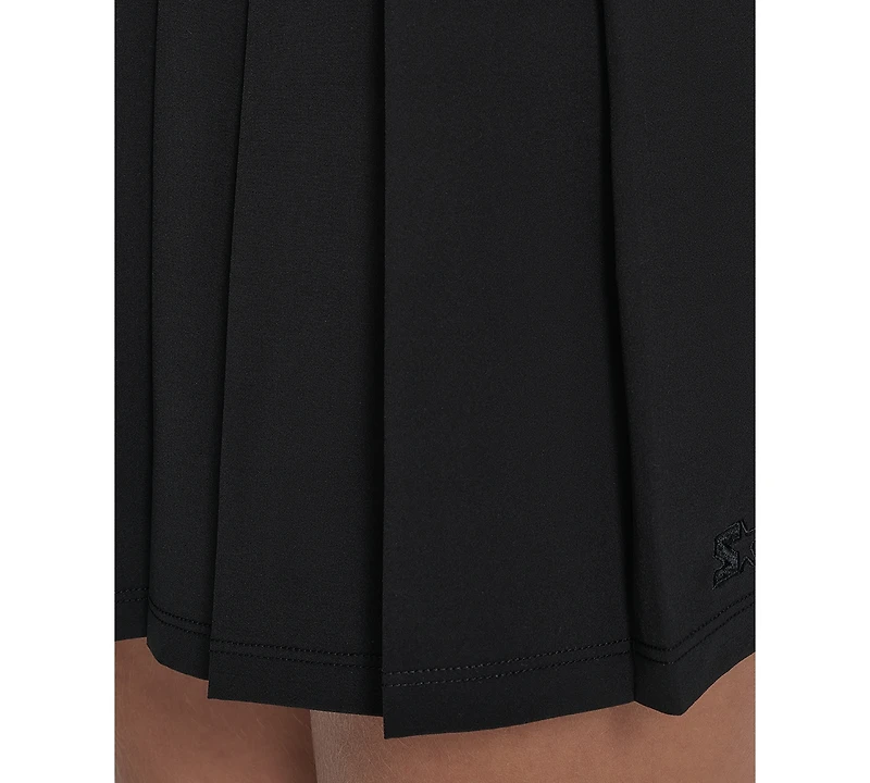 Starter Women's Solid-Color Pleated Stretch Pull-On Skort