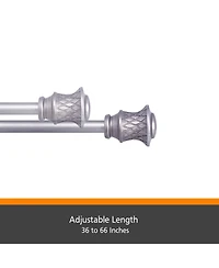 Kenney Fast Fit Jamey 5/8 Inch Decorative Curtain Rod for Easy Installation