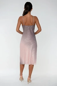 Bebe Women's Ombre Pleat Cowl Midi Dress