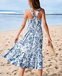 Cupshe Women's Watercolor Petals Floral Maxi Beach Dress