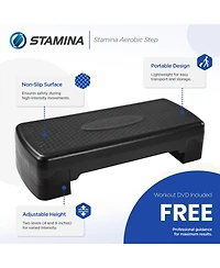 Stamina Aerobic Step with Portable and Lightweight Construction for Fitness