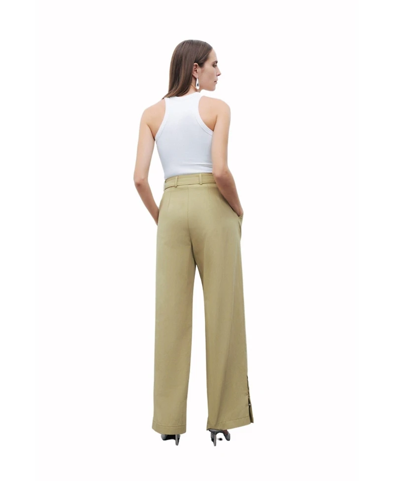 Nocturne Women's Metal Buckle Detailed Belted Pants