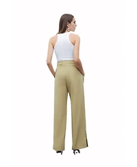 Nocturne Women's Metal Buckle Detailed Belted Pants