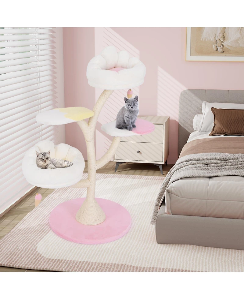 Multi-Layer Cat Tree with 2 Perches & 2 Platforms Fun & Cozy Tower for Cats