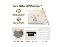 Large Cat Litter Box Enclosure with Storage & Ladder Shelf Stylish & Functional Hidden Litter Cabinet