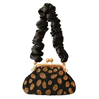 Arnoldi Black Gold Hand-beaded Clutch Bag In Black & Gold