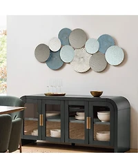 LuxenHome Distressed Multi-Color Pastels 47.4-Inch Wide Abstract Metal Wall Decor