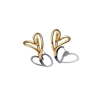 Pandora Gold Plated Heart Shaped Hoop Earrings