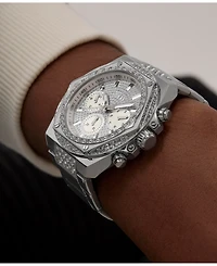 Guess Men's Multifunction Silver-Tone Stainless Steel Watch, 47mm