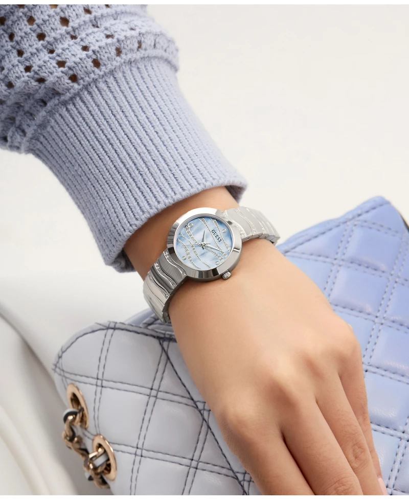 Guess Women's Analog Silver-Tone Steel Watch, 30mm