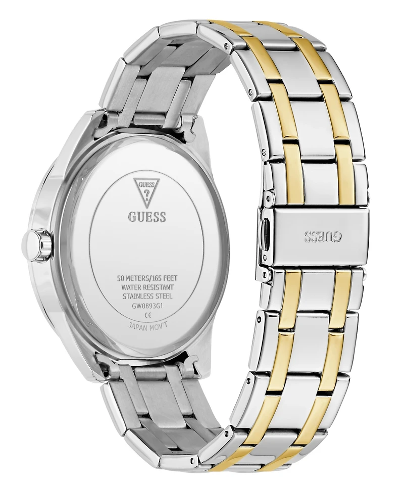 Guess Men's Analog Two-Tone Stainless-Steel Watch, 44mm