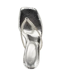 Guess Women's Mayan Rhinestone Thong Kitten Heel Sandals