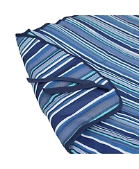 Outdoor Weather-Resistant Polyester Quilted Hammock Cushion Pad and Hammock Pillow with Ties - Breakwater Stripe