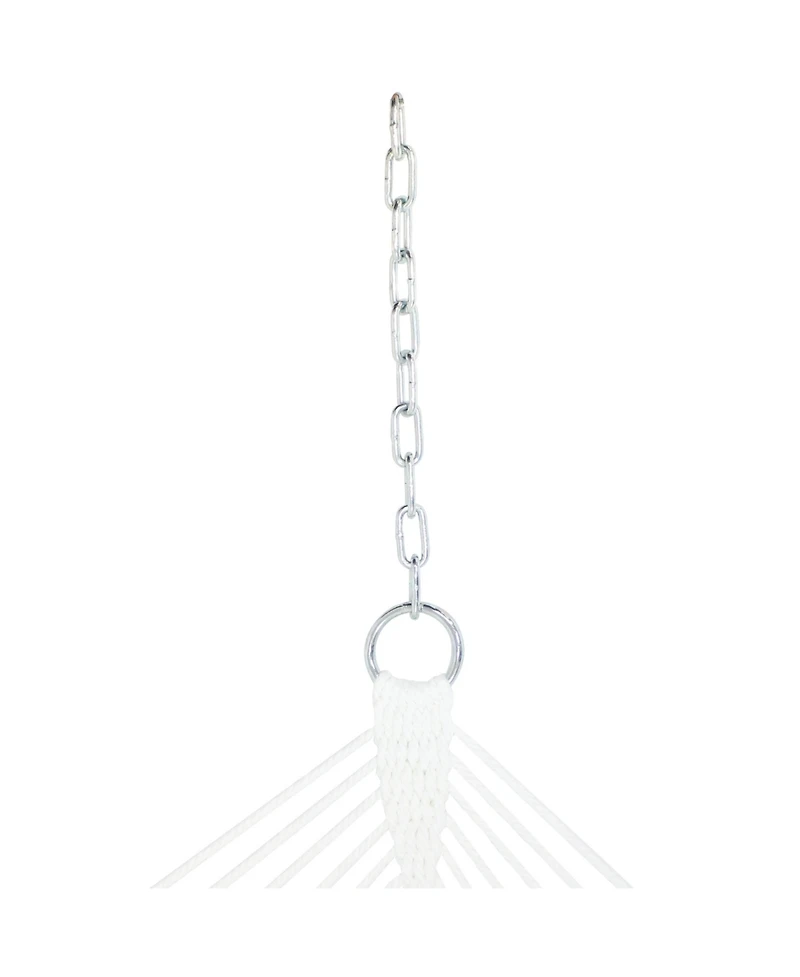 Outdoor 2-Person Quilted Fabric Hammock with Spreader Bars and Freestanding Stand