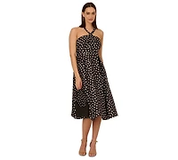 Adrianna Papell Women's Polka-Dot Fit & Flare Dress