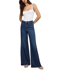 Good American Women's Soft-Tech Good Waist Palazzo Jeans