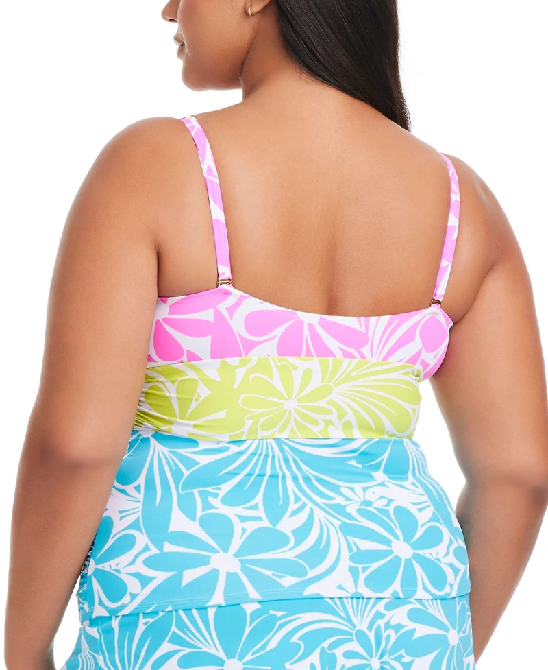 Bleu by Rod Beattie Plus Sock It To Me Colorblocked Tankini
