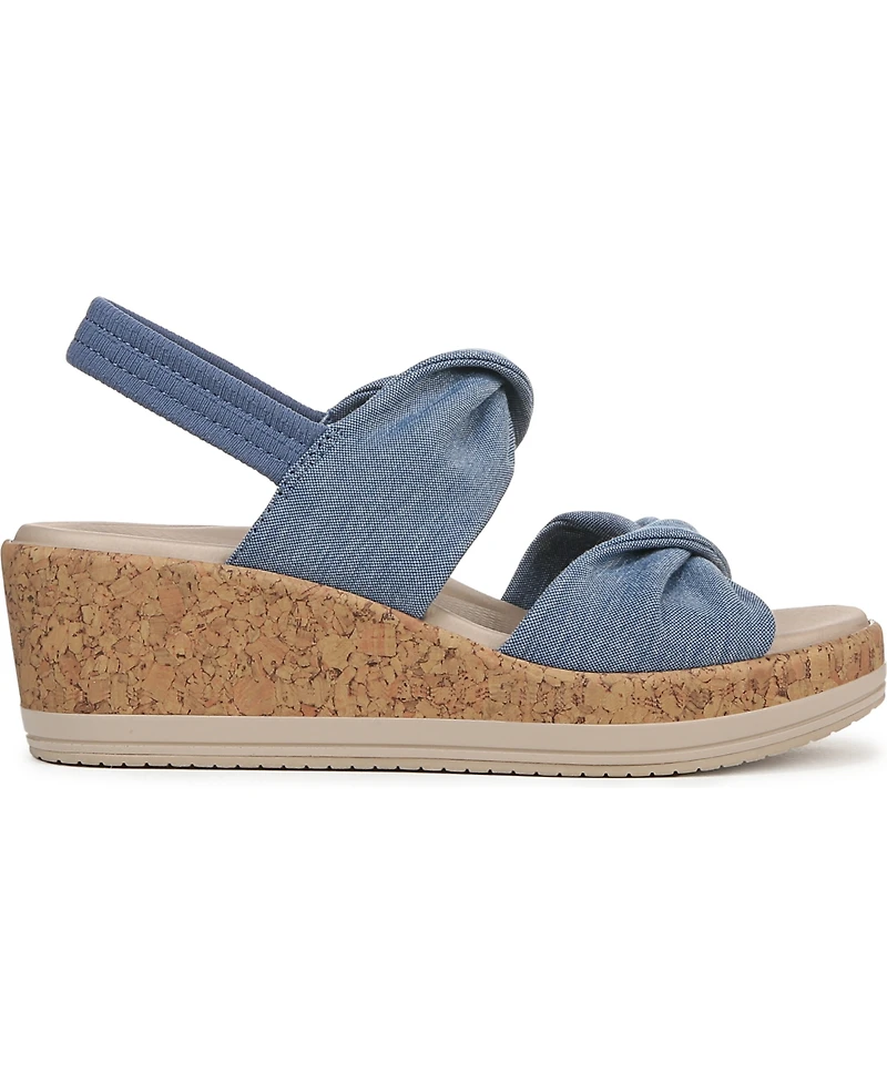 LifeStride Women's Riley Washable Slingback Wedge Sandals