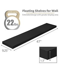 Sorbus Pack 47 x 9.25 Inch Wall Mounted Floating Shelves
