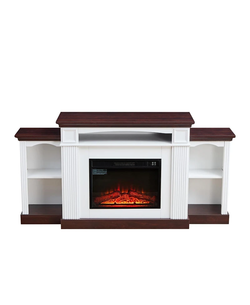 Streamdale Electric Fireplace Tv Stand for 70 inch Tv, 23 inch Fireplace with Mantel, Living Room Tv Stand with Remote Control