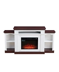 Streamdale Electric Fireplace Tv Stand for 70 inch Tv, 23 inch Fireplace with Mantel, Living Room Tv Stand with Remote Control