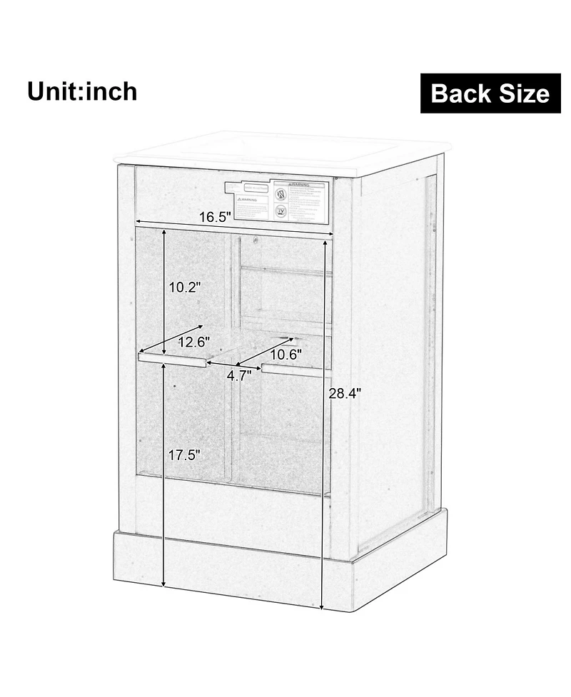 Streamdale 20" Bathroom Vanity with Sink, Bathroom Cabinet with Soft Closing Door, Storage Rack and Adjustable Shelve, Black