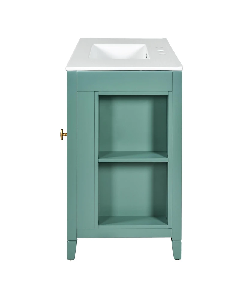 Streamdale 36-inch Bathroom Vanity with 2 Soft Close Doors, Solid Wood Frame Modern Bathroom Storage Cabinet with 3 Drawers