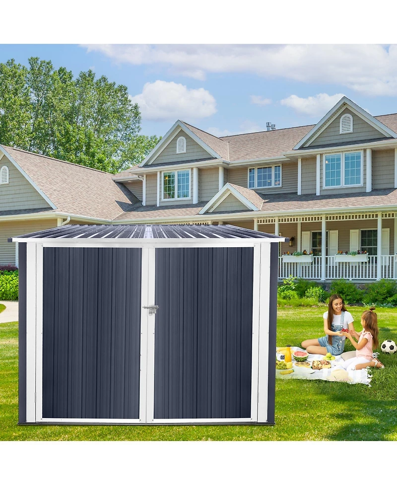 Streamdale Bicycle Outdoor Steel Storage Shed, Stores 4 Bikes,Grey