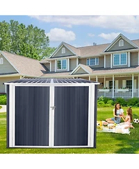 Streamdale Bicycle Outdoor Steel Storage Shed, Stores 4 Bikes,Grey