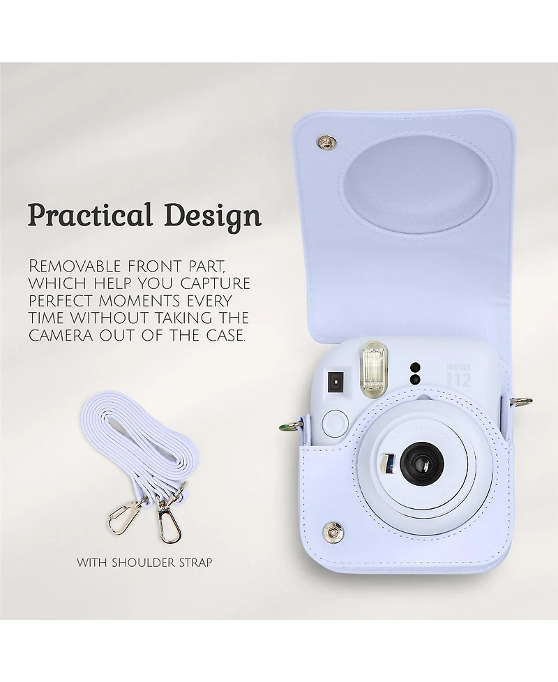 Fujifilm Fujifilm Instax Mini 12 Instant Film Camera, Pastel Blue Bundle with Instax Mini Custom Case, Accessory Kit and Daylight Film, 2x Twin Pack (