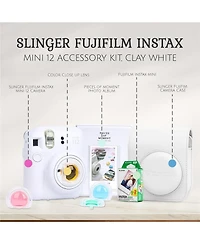 Fujifilm Instax Mini 12 Instant Film Camera, Bundle with Instax Mini Custom Case, Accessory Kit and Daylight Film, 4x Twin Pack (80 Exposures) Iso 800