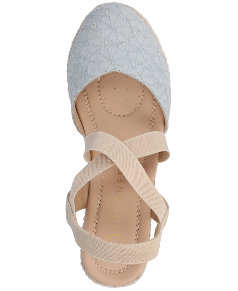 Journee Collection Women's Ashlee Espadrille Platform Wedge Sandals