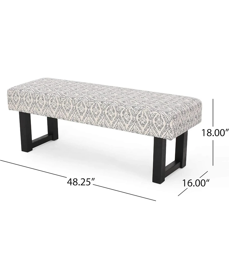 Streamdale Ashford Boho Fabric Bench Great Deal Furniture Boho Fabric Bench, Black Print