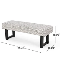 Streamdale Ashford Boho Fabric Bench Great Deal Furniture Boho Fabric Bench, Black Print