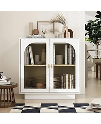 Storage Cabinet with Acrylic Door for Living Room 2 Door Storage Cabinet Sideboard Cabinet Entryway Cabinet