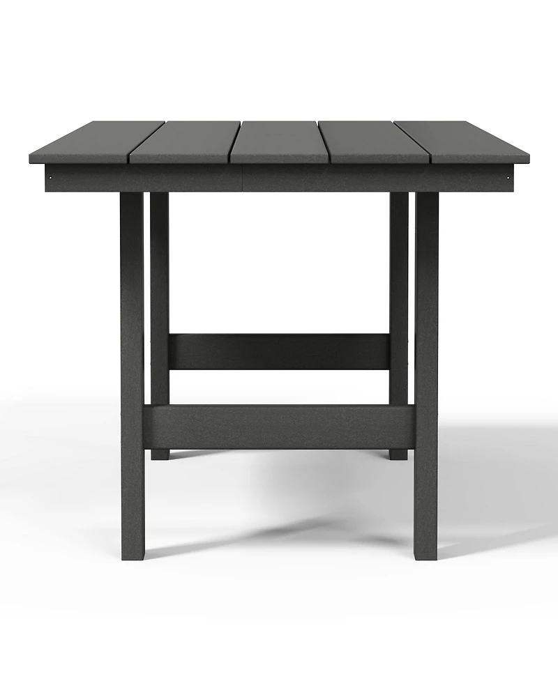 Outdoor Modern Hdpe 66" Wide Rectangle Patio Dining Table for 6