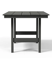 Outdoor Modern Hdpe 66" Wide Rectangle Patio Dining Table for 6