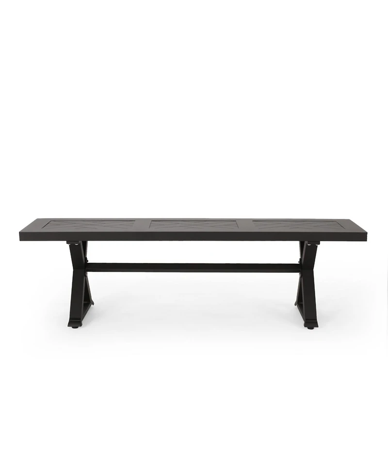 Streamdale Outdoor Dining Bench, Antique Matte Black