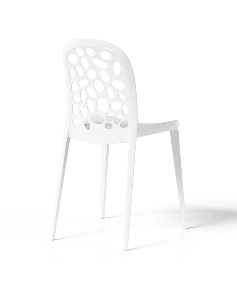 Outdoor Modern Stackable Patio Dining Chairs (Set of 2)