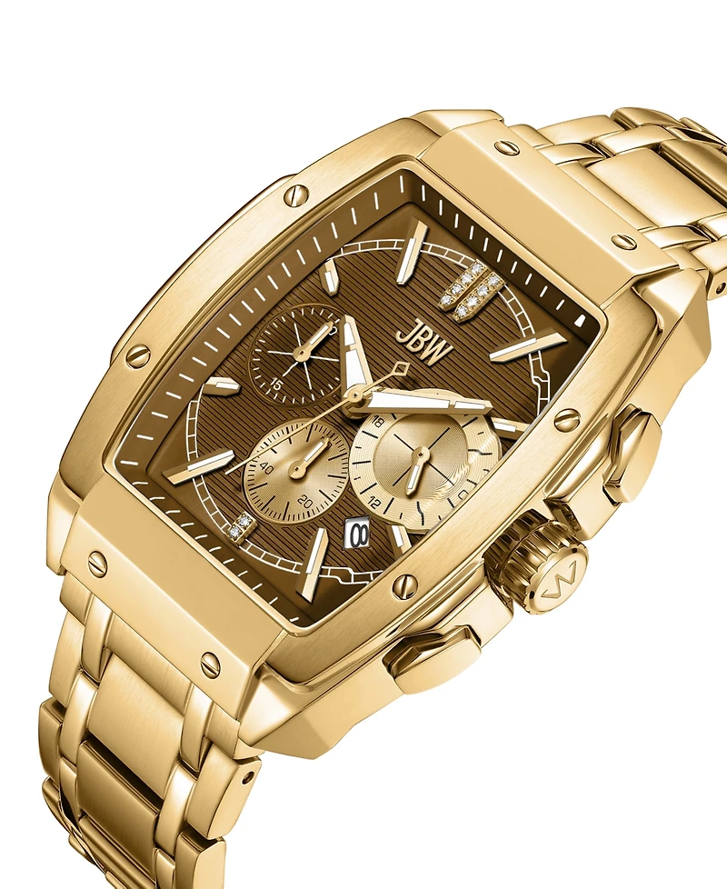 Jbw Men's Echelon Diamond Gold-Plated Stainless-Steel Watch