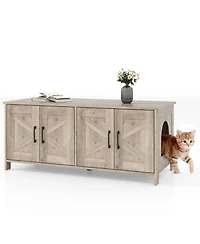 Modern Cat Litter Box Enclosure for 2 Cats, Hidden Cabinet Furniture