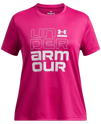 Under Armour Big Girls Tech Split Wordmark Graphic Short-Sleeve T-Shirt