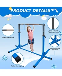 Streamdale Gymnastics Bar for Kids, Adjustable Height Gym Bar, Junior Training Kip Bar for Home