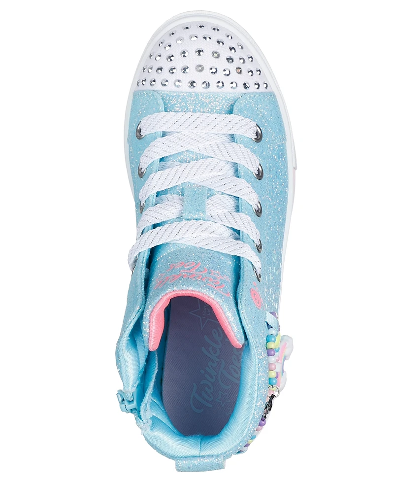 Skechers Little Girls Twinkle Toes: Sparks - Charm Bestie High-Top Light-Up Casual Sneakers from Finish Line