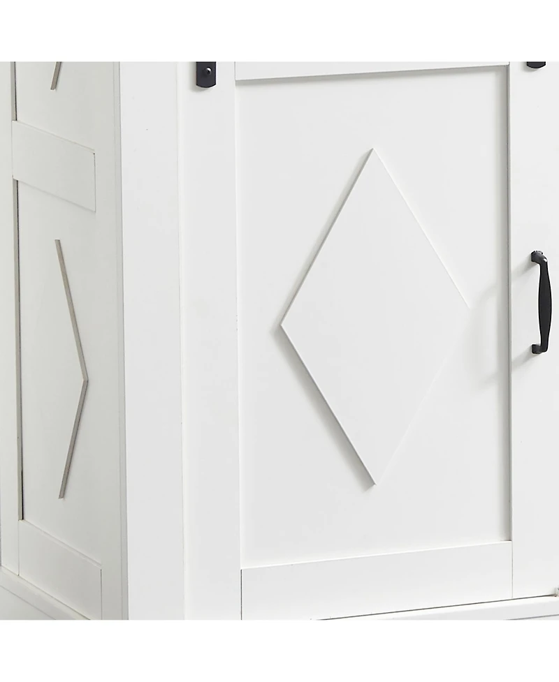 Streamdale Farmhouse Buffet Cabinet with 2 Doors, 3 Drawers, and Sliding Barn Door