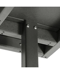 Outdoor Hdpe 36" Square Patio Dining Table with Umbrella Hole