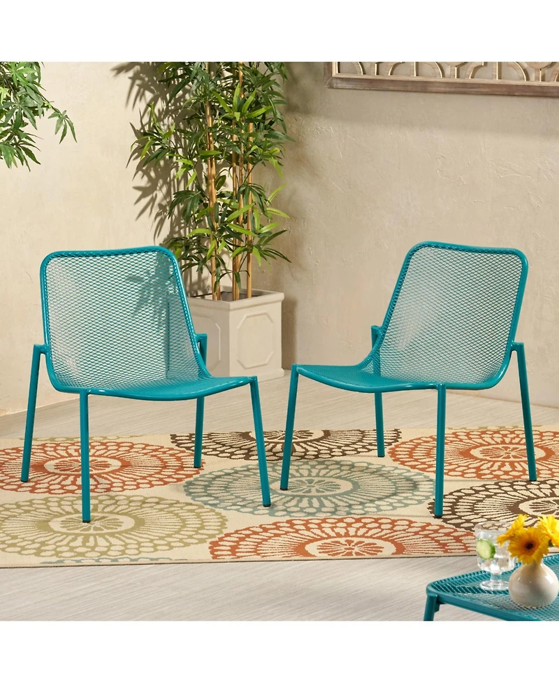 Streamdale Modern Stackable Patio Chairs with Mesh Seating (Set of 2)